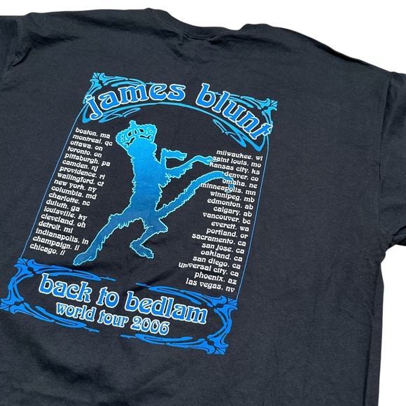 Vintage Y2K James Blunt Back to Bedlam 2006 World Tour Music T Shirt Mens XL - Picture 4 of 6